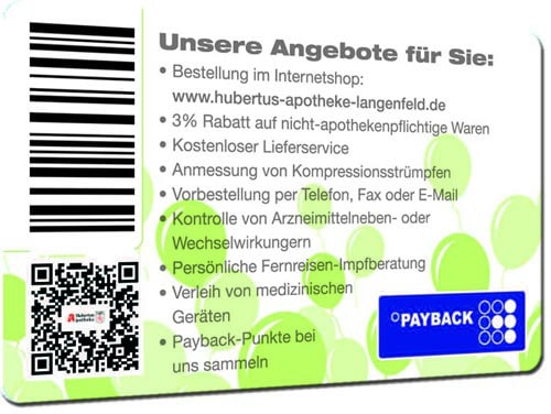 Apotheken-Kundenkarten QR-Code Strichcode