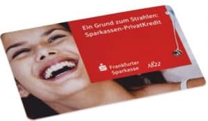 Dentocard Karte mit Zahnseide Sparkasse